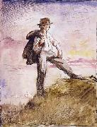 Sir William Orpen Self-Portrait in the hills above Huddersfield oil on canvas